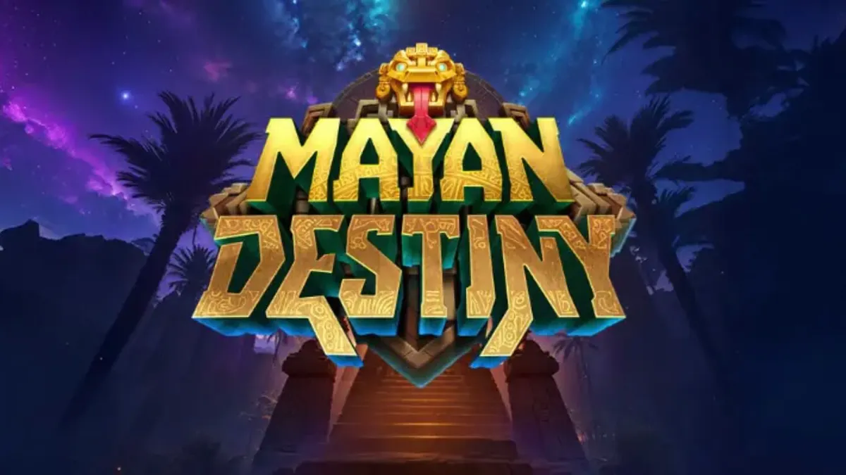 Tampilan visual slot Mayan Destiny dengan tema kuil kuno dan roda bonus.